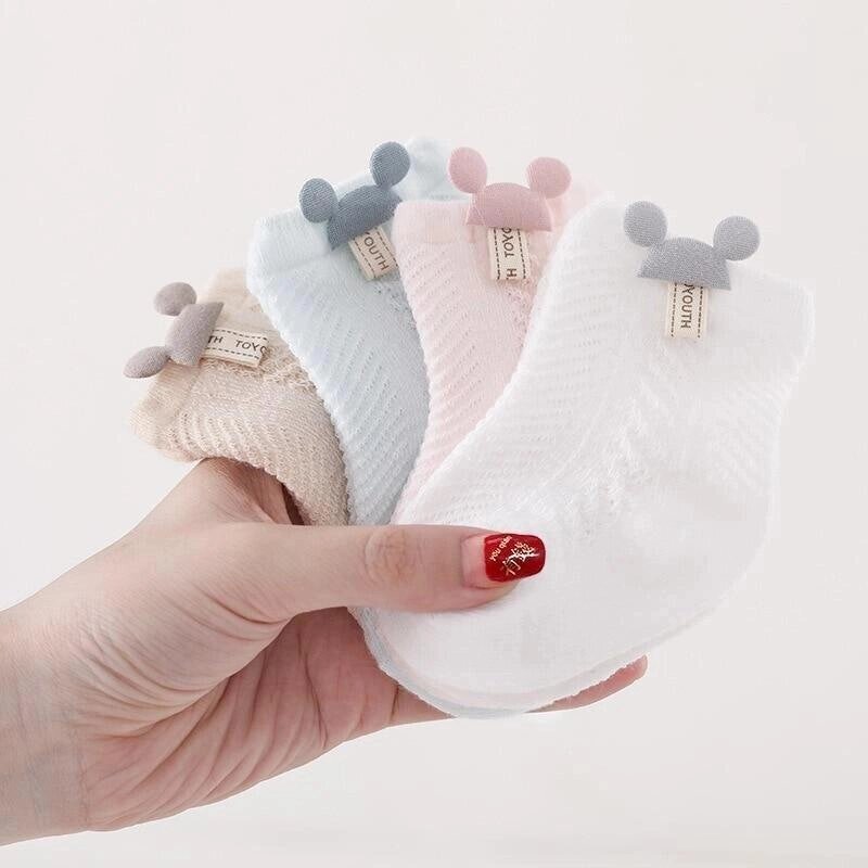 1 Пара нових дитячих шкарпеток для дітей 0-2 років, літні тонкі сітчасті шкарпетки для новонароджених, шкарпетки з від компанії greencard - фото 1