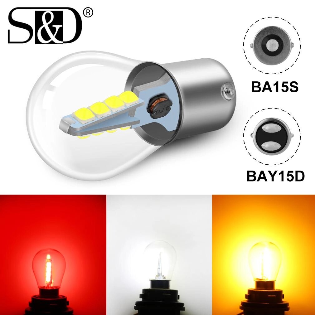 1 Шт. 1156 1157 8SMD 3030 світлодіодний скляна лампа BA15S BAY15D P21W P21/5 Вт світлодіо дний R5W R10W під замовлення від компанії greencard - фото 1