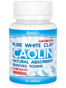 1 шт Біла глина (Каолін) у капсулах №60, очищення організму, у разі отруєння, інтоксикації Код/Артикул 133