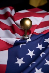1 шт Навершя на прапор США "Куля" 100 мм х 60 мм, золотистий Код/Артикул 196 03-026