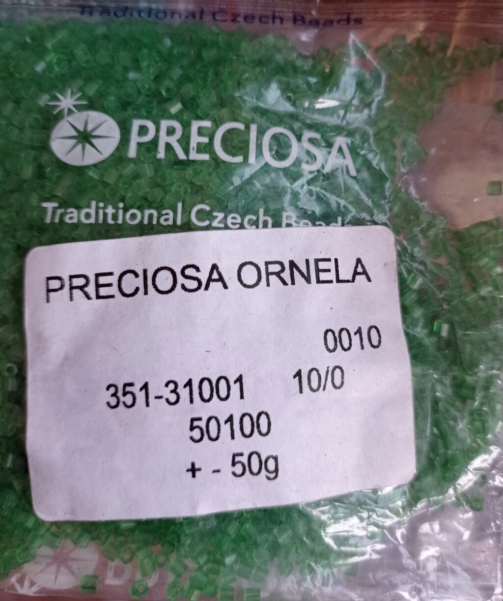 10 шт Бісер чехія, упаковка 10 грам салатово зелений Код/Артикул 87 від компанії greencard - фото 1