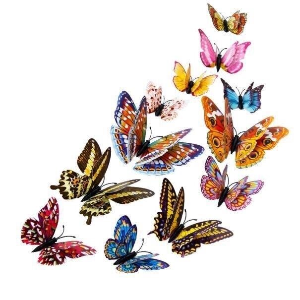 12Шт 3D метелик дизайн наклейка мистецтво стіни наклейки номер магнітний домашній декор від компанії greencard - фото 1