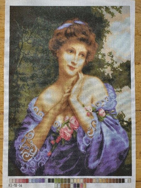 2 шт Картина схема ,,Дівчина з трояндами,, а3 Код/Артикул 87 від компанії greencard - фото 1