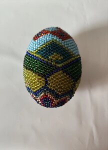 2 шт Яйце пасхальне з синього та зеленого і жовтого бісеру Код/Артикул 87