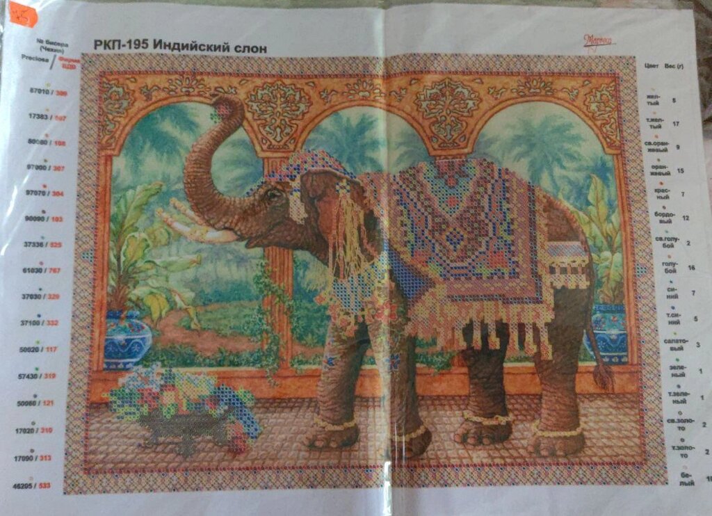2 шт Схема під бісер Індійський слон РКП-195 розмір а3 Код/Артикул 87 від компанії greencard - фото 1