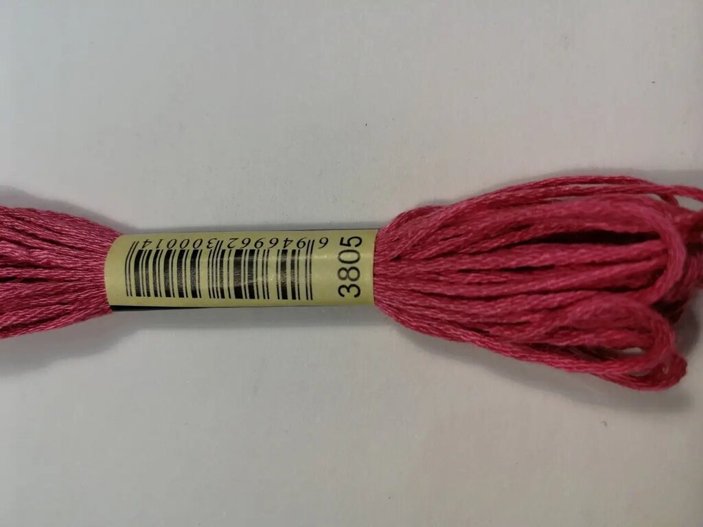 20 шт Нитка для вишивки муліне  СХС  3805 рожевий колір Код/Артикул 87 від компанії greencard - фото 1