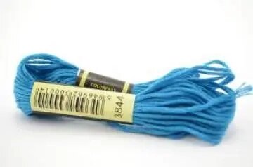 20 шт Нитка для вишивки муліне СХС 3844 блакитний колір Код/Артикул 87 від компанії greencard - фото 1