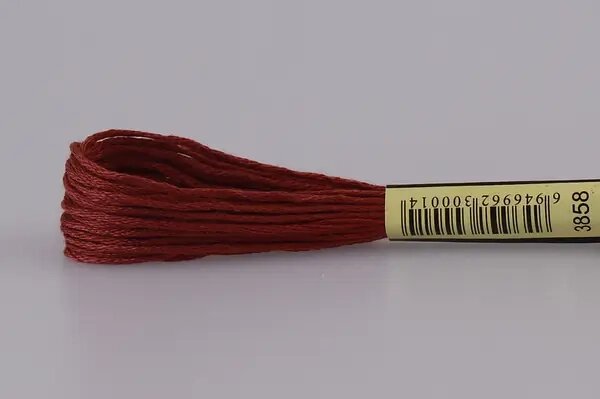 20 шт Нитка для вишивки муліне СХС 3858 колір рожеве дерево Код/Артикул 87 від компанії greencard - фото 1