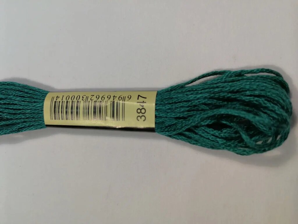 20 шт Нитка для вишивки муліне СКС 3847 зелений Код/Артикул 87 від компанії greencard - фото 1