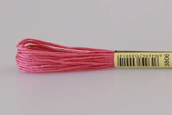 20 шт Нитка для вишивки муліне СXС 3806 рожевий колір Код/Артикул 87 від компанії greencard - фото 1