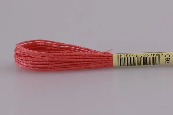 20 шт Нитка для вишивки муліне СXС 760 рожевий Код/Артикул 87 від компанії greencard - фото 1