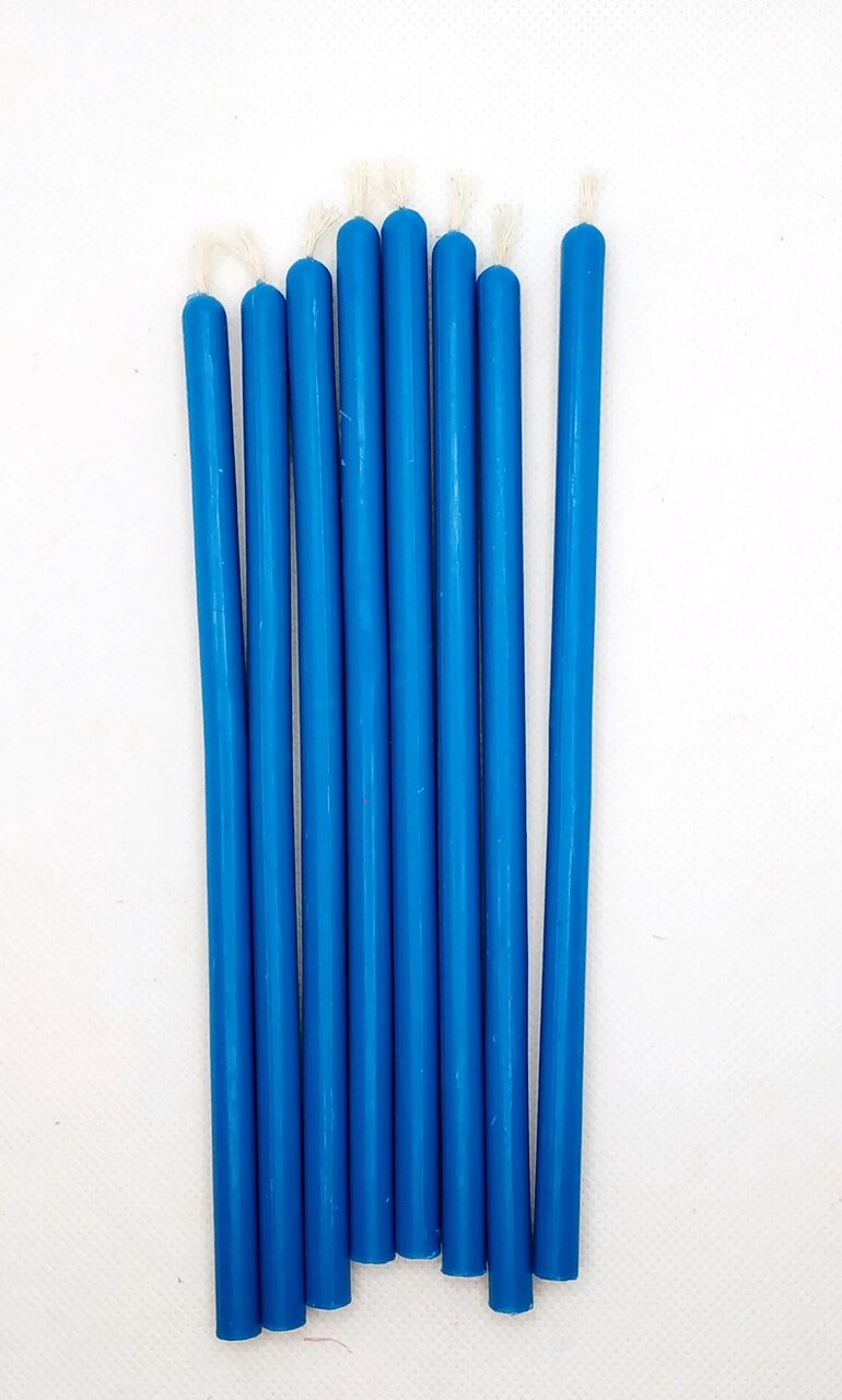 20 шт Синя воскова свічка висота 14 см. Код/Артикул 144 від компанії greencard - фото 1