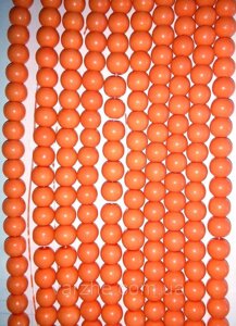 3 шт Керамічні намистини, помаранчеві без перламутр 6 мм Код/Артикул 192 КВ-0012_6