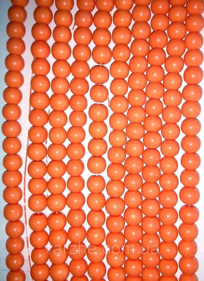 3 шт Керамічні намистини, помаранчеві без перламутр 8 мм Код/Артикул 192 КВ-0012_8 від компанії greencard - фото 1