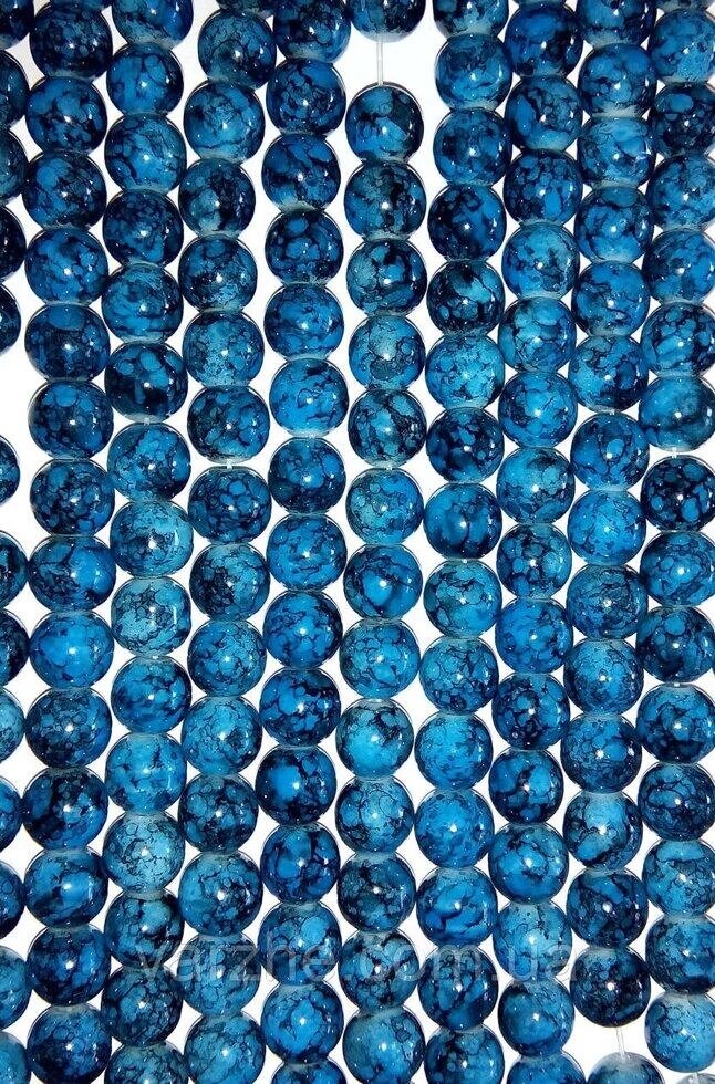 3 шт Керамічні намистини "Синій мармур", 8 мм Код/Артикул 192 КВ-0005 від компанії greencard - фото 1