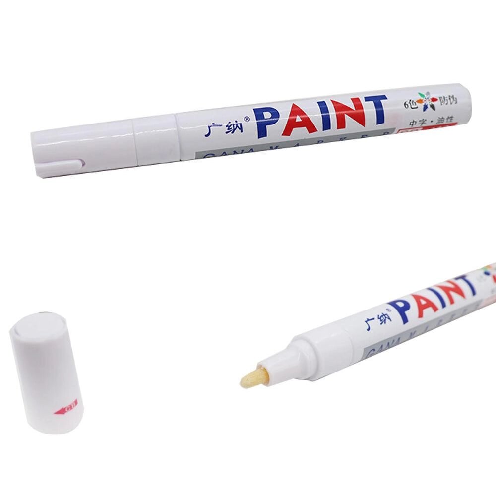 3 шт комплект маркер для автомобільних шин білий, фарба-ручка, перманентна водонепроникна ручка для коліс від компанії greencard - фото 1