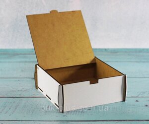 3 шт Подарункова коробка — скринька, біла "Щасливого Нового Року" Код/Артикул 3