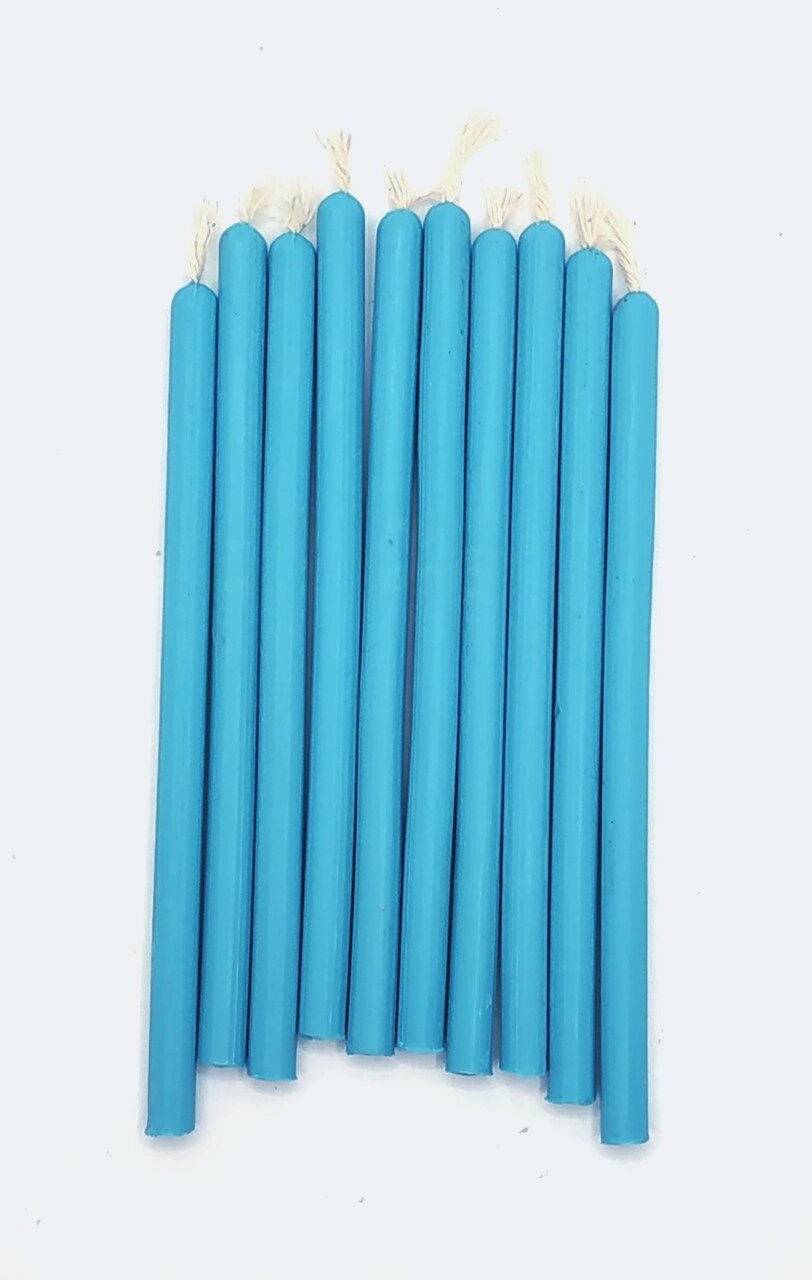 30 шт Блакитні воскові свічки, 10 см.. (власне виробництво) Код/Артикул 144 від компанії greencard - фото 1