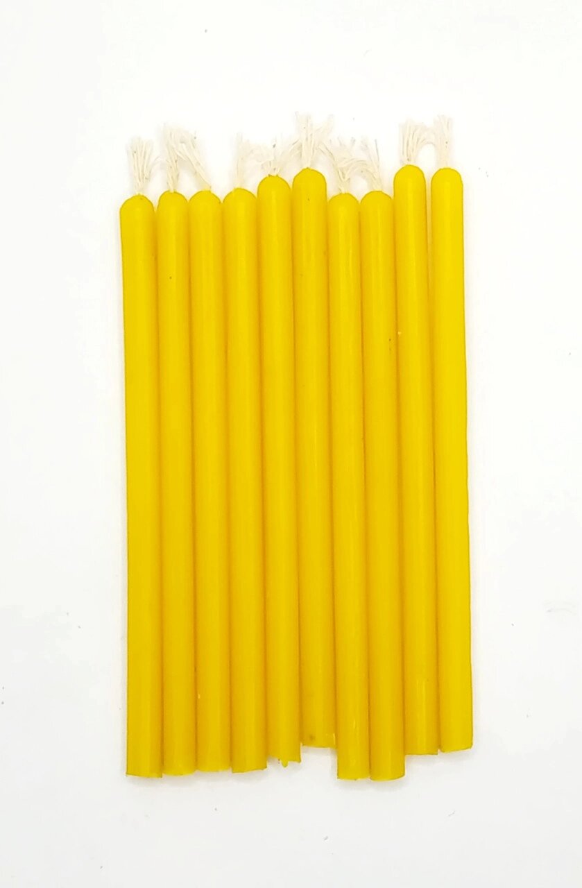 30 шт Жовті воскові свічки 10 см. (натуральний віск, власне виробництво) Код/Артикул 144 від компанії greencard - фото 1