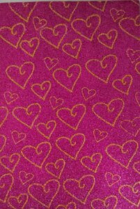 4 шт Фоаміран рожевий з жовтими сердечками розмір а4 Код/Артикул 87