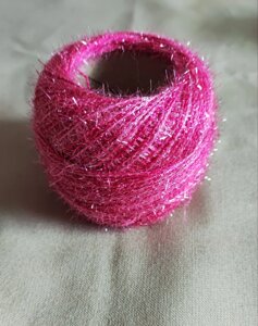 4 шт Нитка для вишивки акрилова з люрексом малиново-рожевого кольору Код/Артикул 87