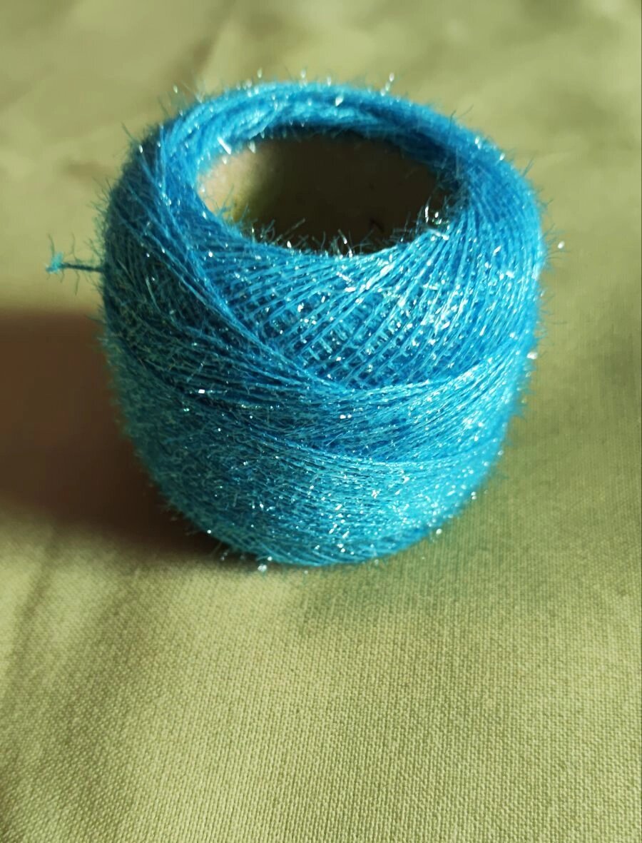 4 шт Нитка для вишивки акрилова з люрексом  блакитного  кольору Код/Артикул 87 від компанії greencard - фото 1