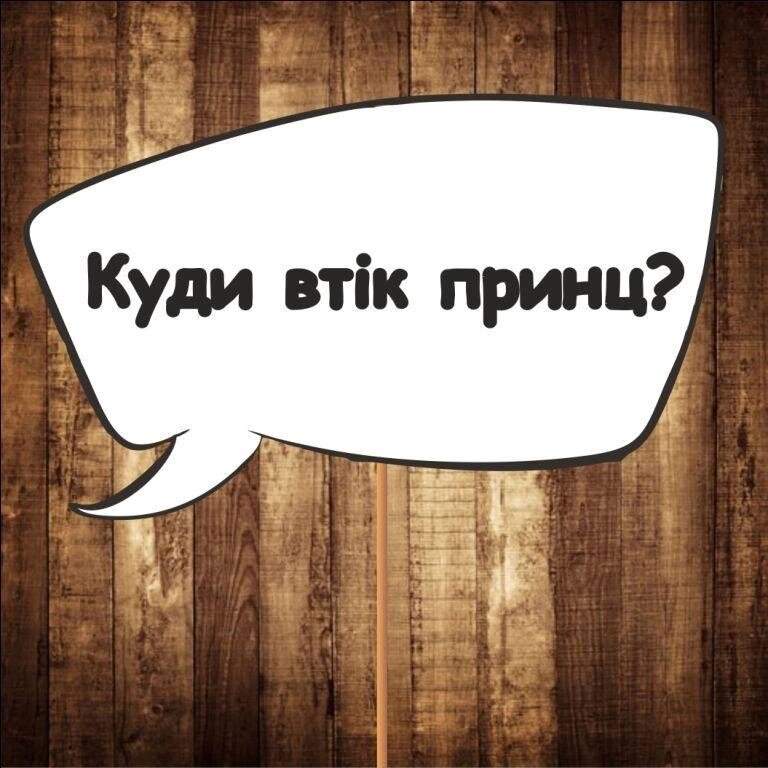 4 шт Табличка | Речевое облако "Куди втік принц?" (30х20 см) Код/Артикул 84 F-318 від компанії greencard - фото 1