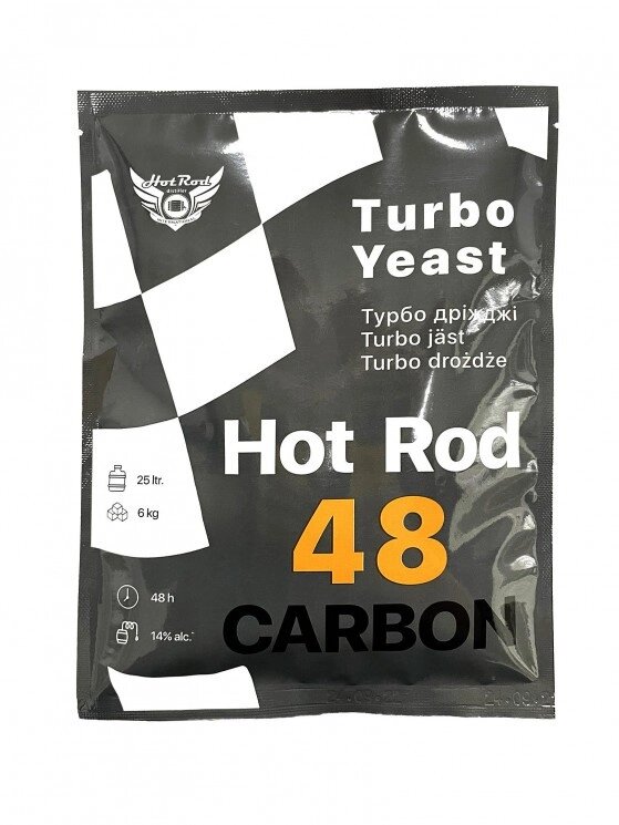 4 шт Турбо дріжджі Hot Rod 48 Carbon на 25 л (175 г) упаковка від компанії greencard - фото 1