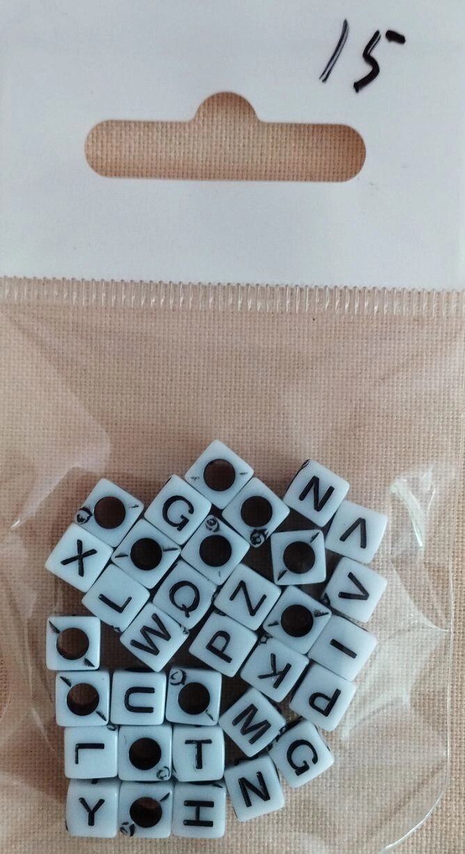 5 шт Намистинка акрил  кубики чорного білого  кольору Код/Артикул 87 від компанії greencard - фото 1