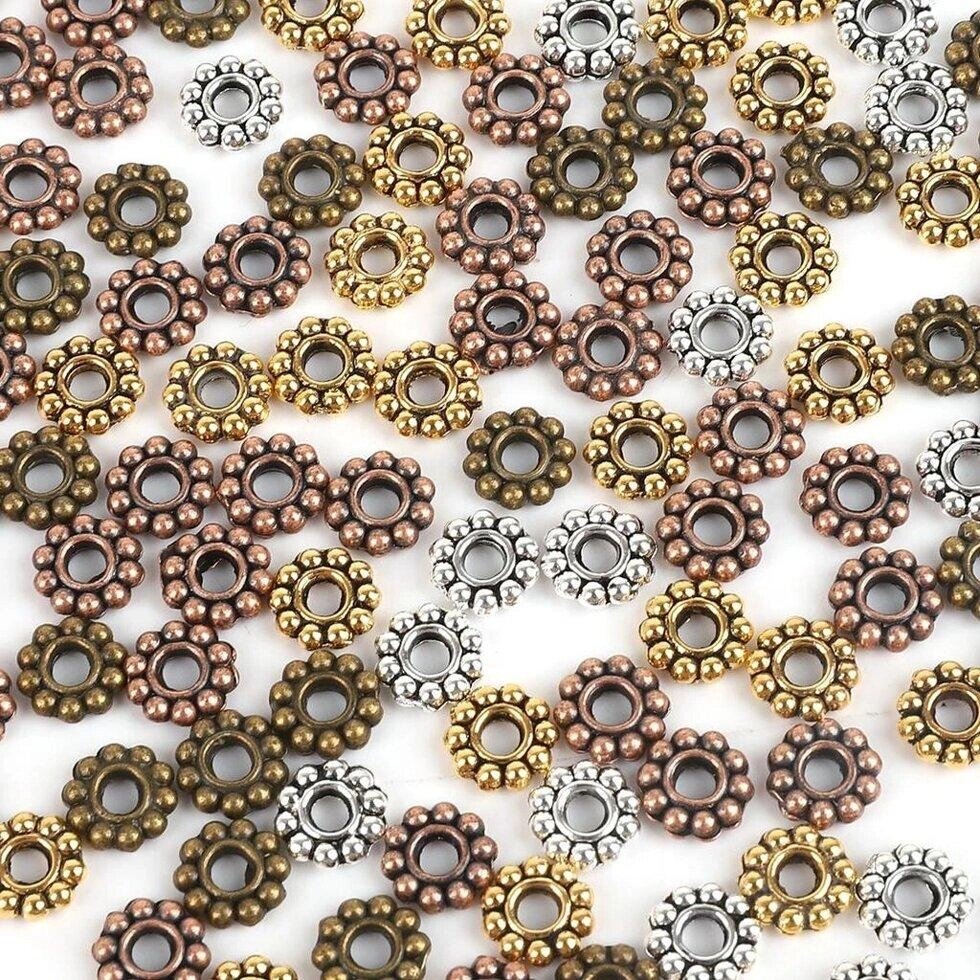 50 Шт. намистини-розділювачі у вигляді квітів ромашки, металеві намистини Тибету-розділювачі для виготовлення ювелірних від компанії greencard - фото 1