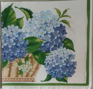 50 шт Серветки для декупажу блакитні квіточки розмір 33*33 см Код/Артикул 87