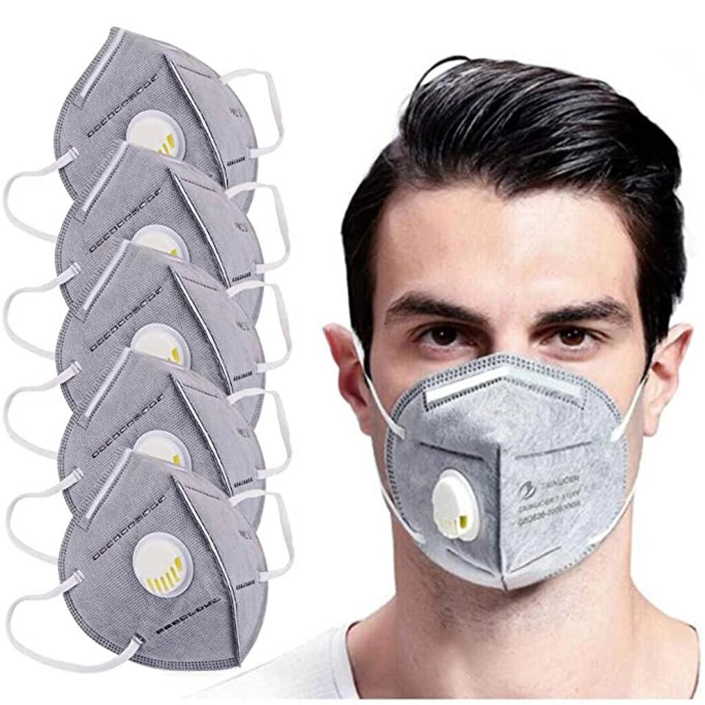 5PC Air Purifying Face Mask Cover Anti Dust Multi Layer Mouth Filter Masks від компанії greencard - фото 1