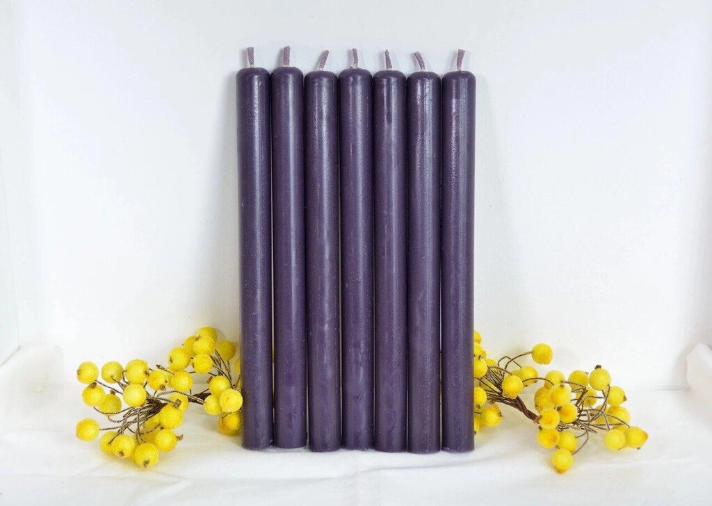 6 шт Фіолетові воскові свічки Код/Артикул 180 sv027 від компанії greencard - фото 1