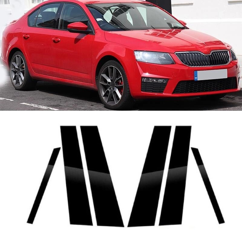 6Шт автомобільні стійки стійки дверей та вікна накладка для Skoda Octavia Mk3 (5E) 2014 2015 2016 2017 2018 2019 від компанії greencard - фото 1