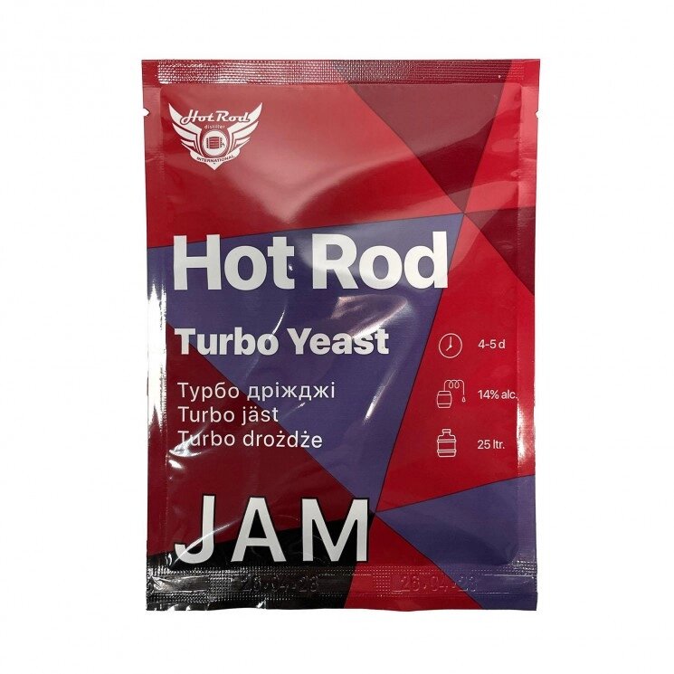 7 шт Спиртові турбо дріжджі Hot Rod Jam на 25 л (69 г) для фруктових браг упаковка від компанії greencard - фото 1