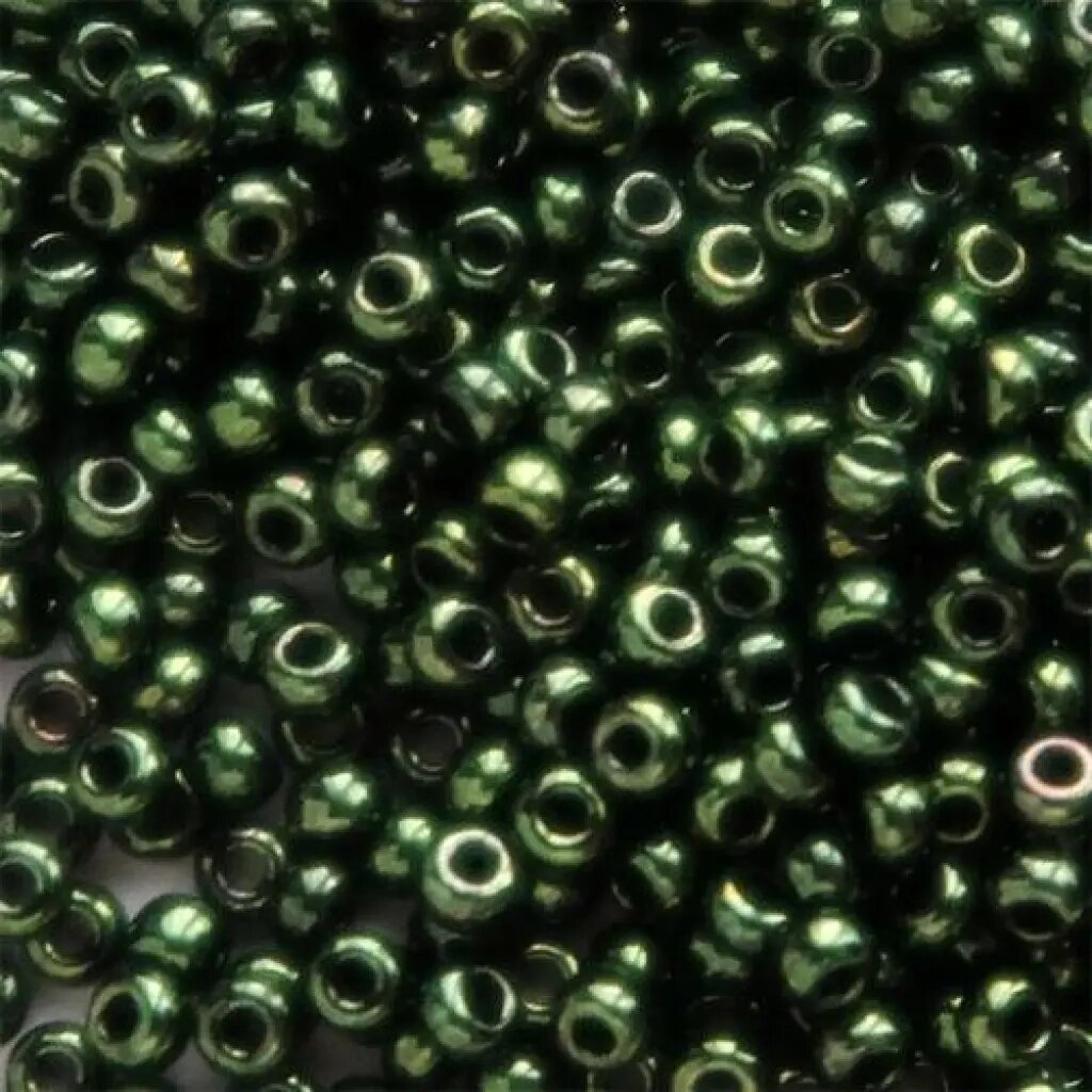 8 шт Бісер чехія Preciosa 49055 темно-зелений в упаковці 10 грамів Код/Артикул 87 від компанії greencard - фото 1