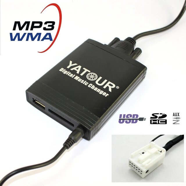 Адаптер для VW, Audi, Skoda, Seat 12 pin YATOUR YT-M06 USB/SD/AUX Емулятор CD чейнджера WV12 Код/Артикул 13 від компанії greencard - фото 1