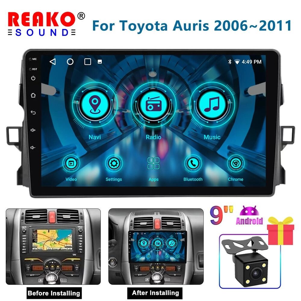 Android 2 din Android авто радіо для Toyota Auris E150 2006-2012 Carplay автомобільний мультимедійний GPS 2din від компанії greencard - фото 1