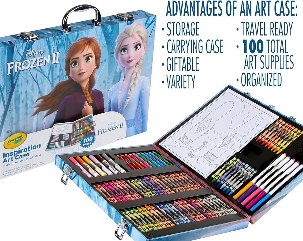 Арт кейс Crayola Frozen 2 Inspiration Art Case для творчості,100 предметів. Код/Артикул 75 661 Код/Артикул 75 661 від компанії greencard - фото 1