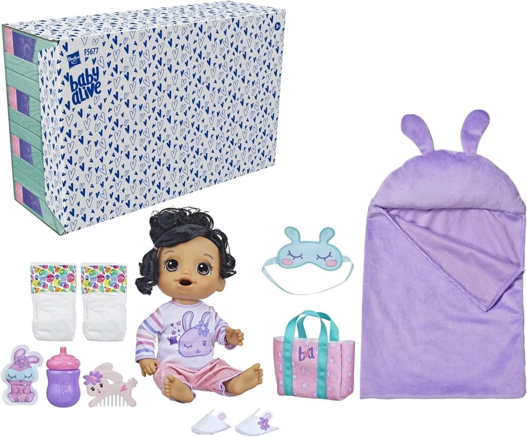 Baby Alive Bunny Sleepover Baby Doll , лялька Бебі Аліве перед сном Код/Артикул 75 386 Код/Артикул 75 386 Код/Артикул від компанії greencard - фото 1