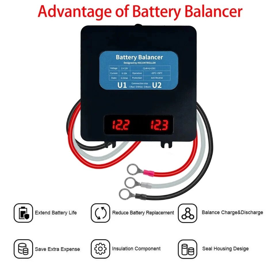 Балансир АКБ Battery Equalizer NXController (з індикацією) Код/Артикул 13 від компанії greencard - фото 1