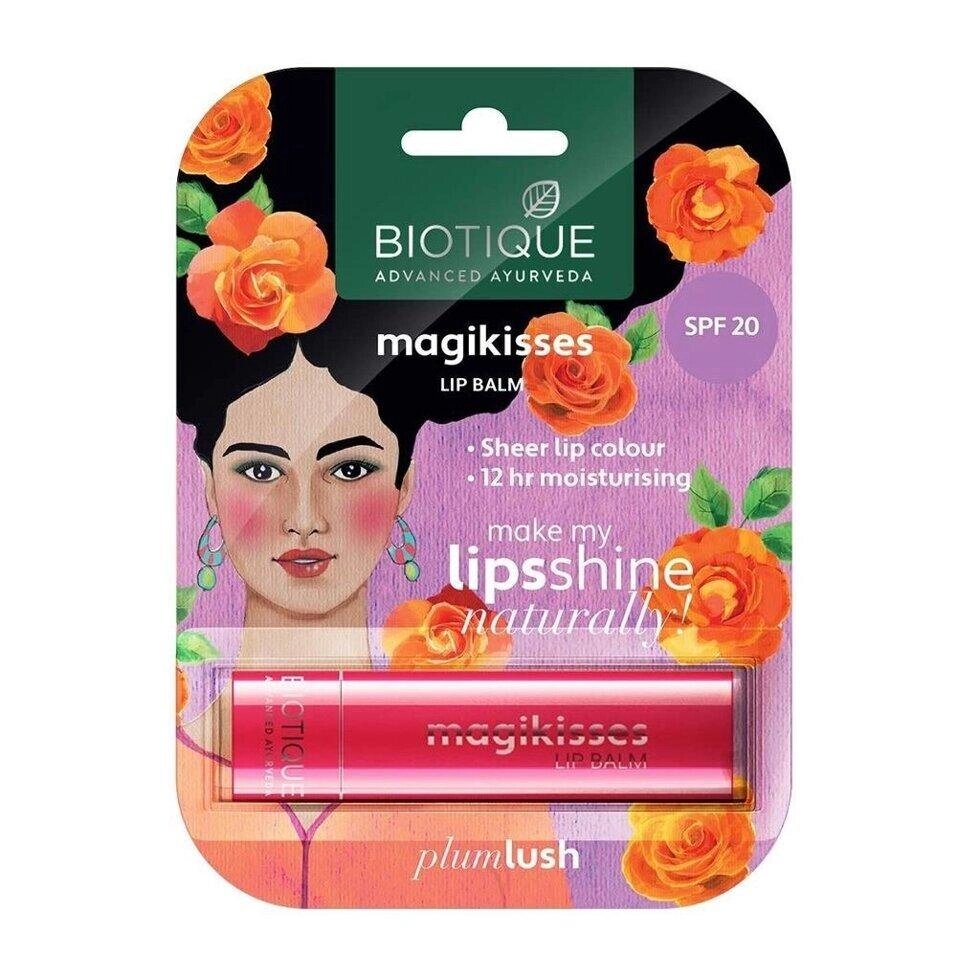 Бальзам для губ Слива (4 г), Magikisses Lip Balm Plum Lush,  Biotique Під замовлення з Індії 45 днів. Безкоштовна від компанії greencard - фото 1