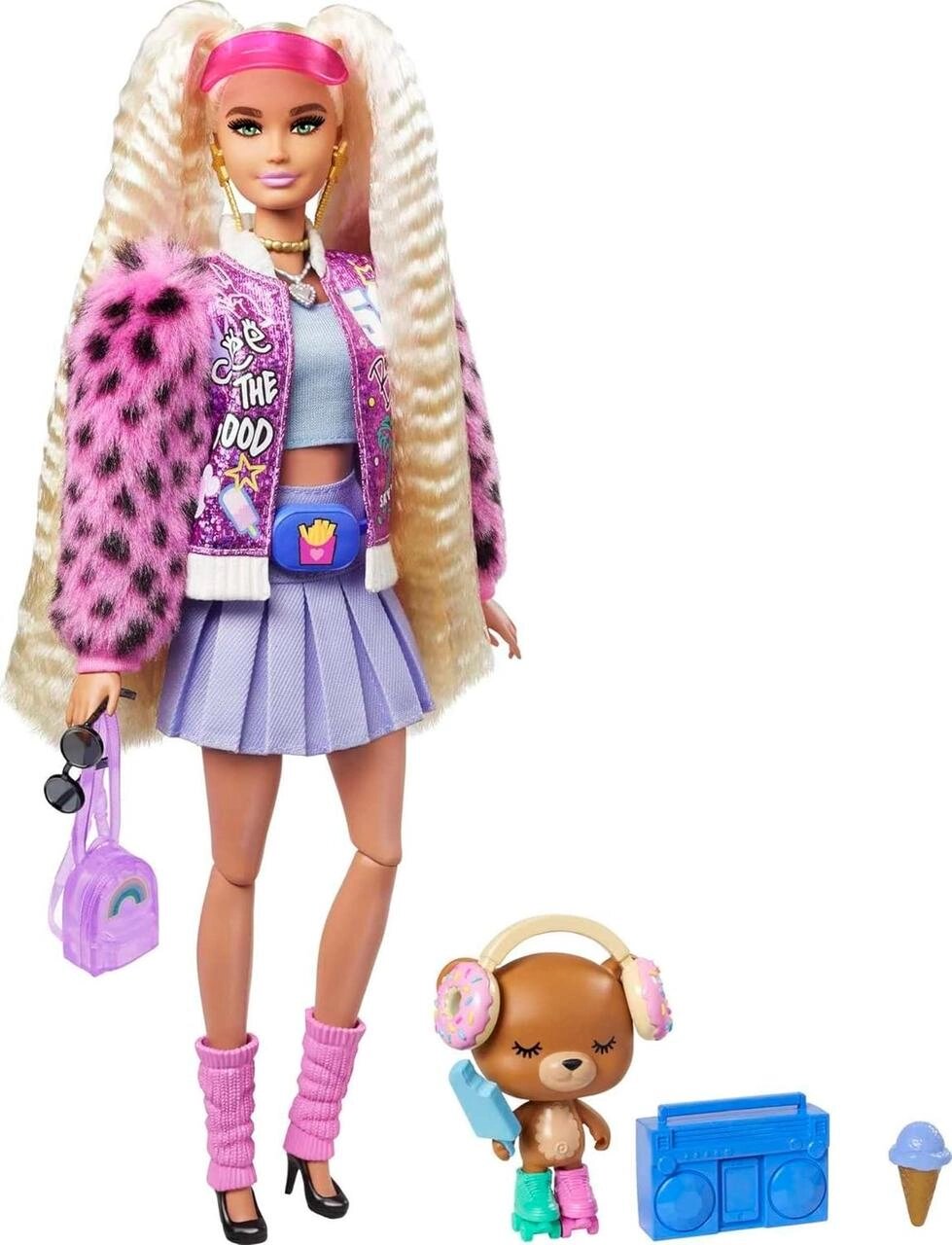 Барбі екстра 8 у блискучій куртці блондинка. Barbie Extra Pet Teddy Bear Код/Артикул 75 494 від компанії greencard - фото 1