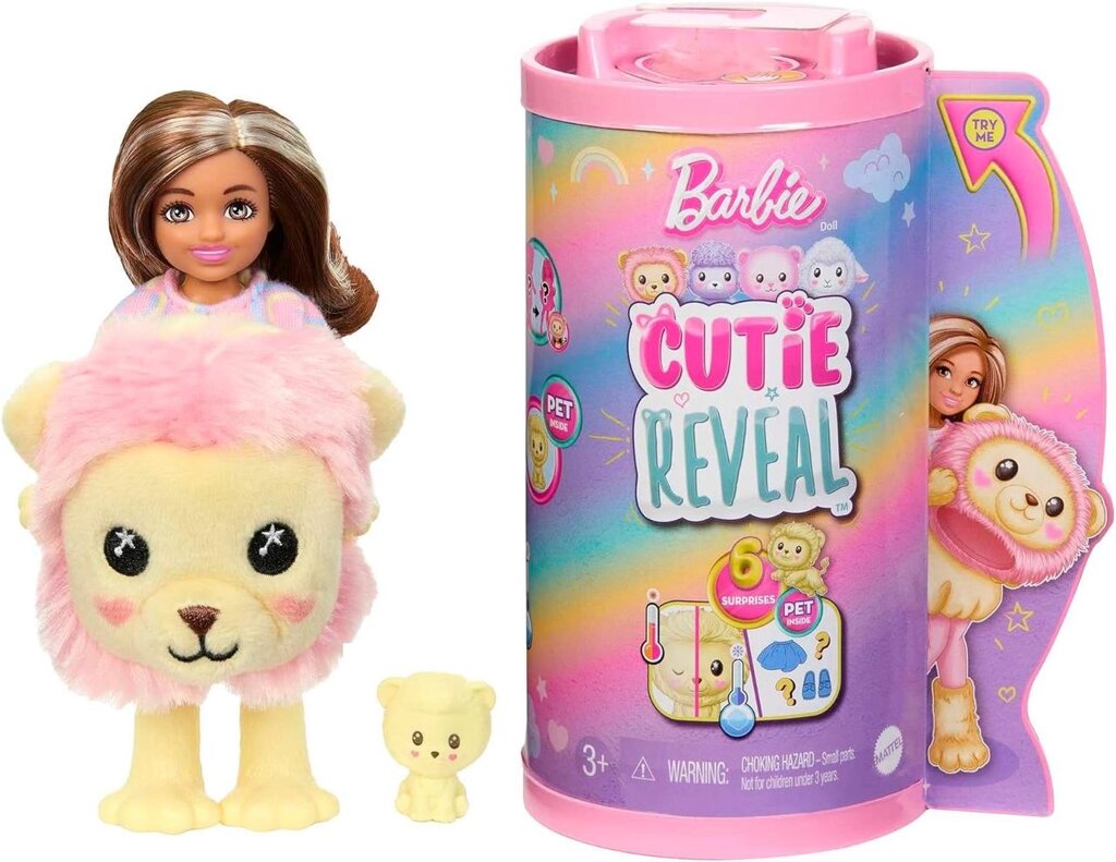 Barbie Cutie Reveal Chelsea Lion Plush, плюшевий костюм лева Код/Артикул 75 933 від компанії greencard - фото 1