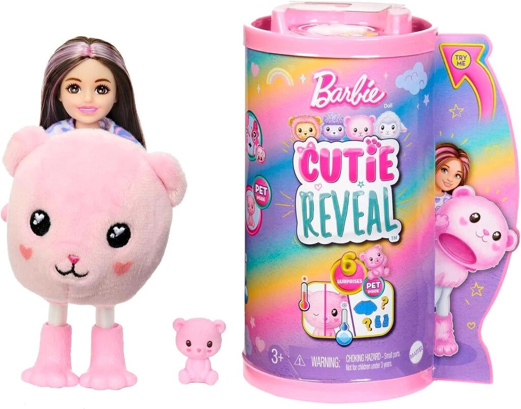 Barbie Cutie Reveal Chelsea Teddy Bear Plush. кьюті ревал медведик Код/Артикул 75 934 Код/Артикул 75 934 Код/Артикул 75  від компанії greencard - фото 1