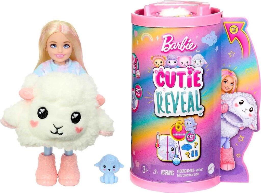 Barbie Cutie Reveal лялька Челсі та аксесуари, Lamb Plush баранчика Код/Артикул 75 932 від компанії greencard - фото 1