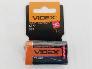 Батарейка КРОНА сольова (Videx) 6F22 Код/Артикул 30 5512