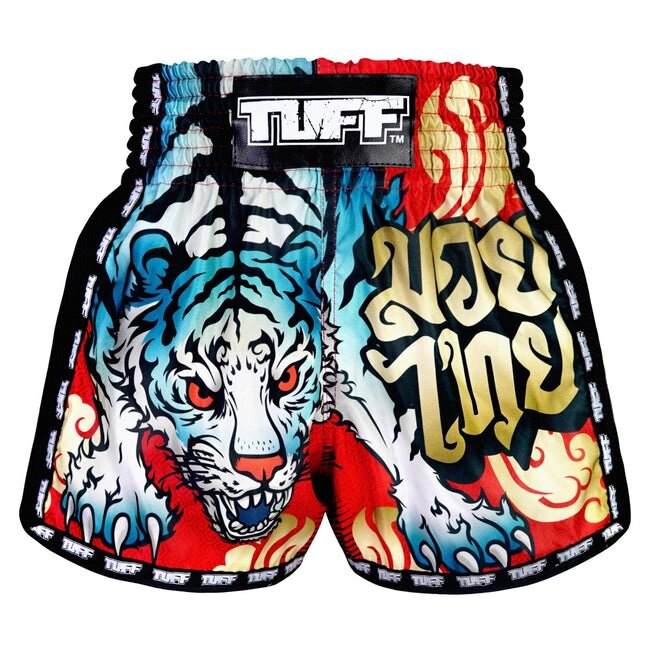 Бестселер TUFF Боксерські шорти для тайського боксу, новий ретро-стиль "Red Furious Tiger" Під замовлення з Таїланду за  від компанії greencard - фото 1