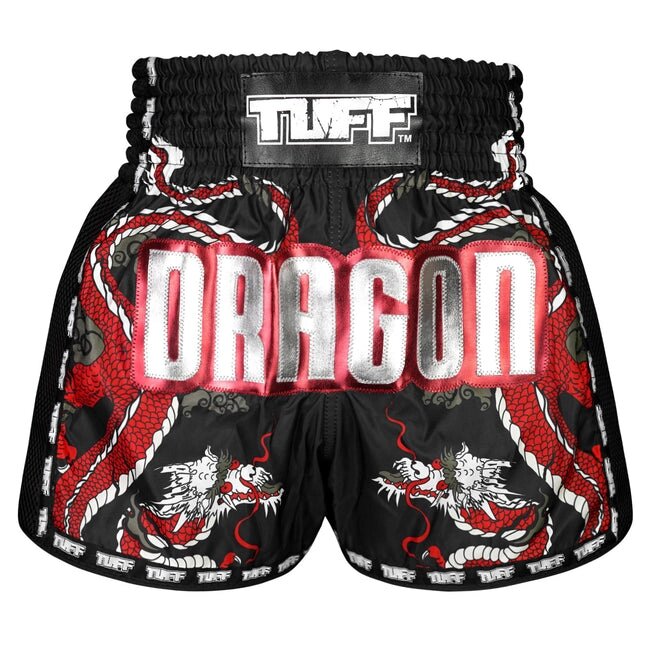 Бестселер TUFF Боксерські шорти для тайського боксу у новому стилі ретро «Чорний китайський дракон із текстом» Під від компанії greencard - фото 1