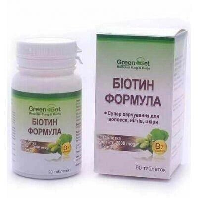 Біотин від випадіння волосся Біотин формула для волосся, нігтів та шкіри, 90 табл Код/Артикул 194 15-104 від компанії greencard - фото 1